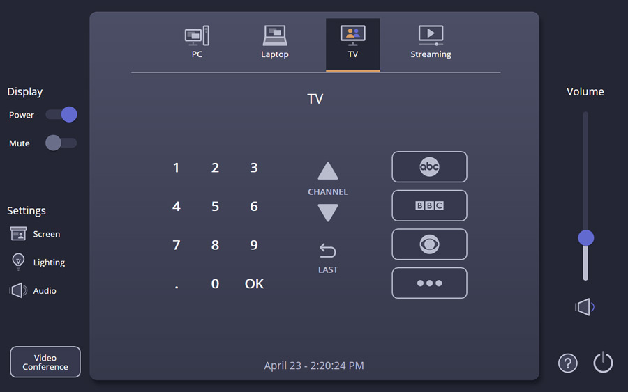 TLP Pro 1025 Series TV Page